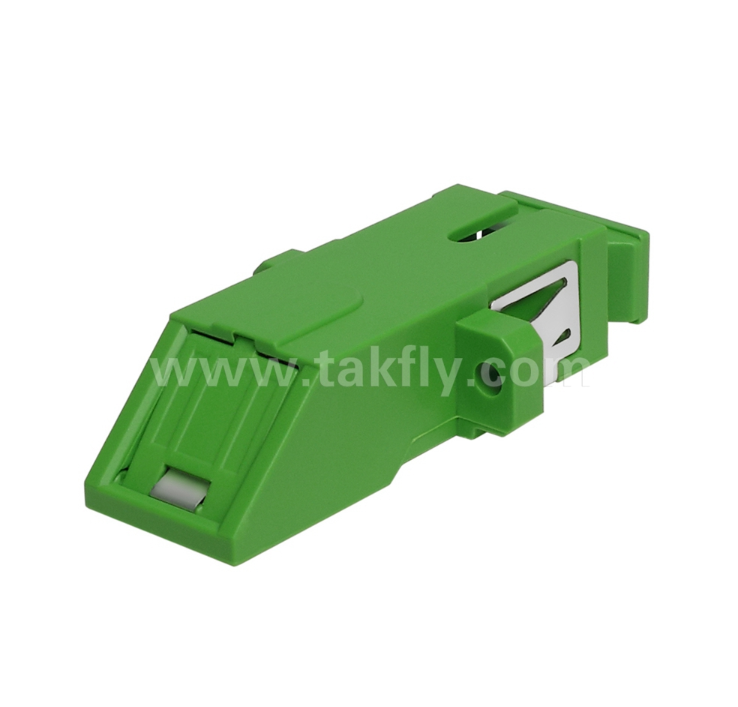 SC diagonale type simplex adapter met ingebouwde inwendige sluiter ¢ stofdicht & laser oogbescherming, laag invoegverlies, voor datacenter & FTTx vezelverbindingen