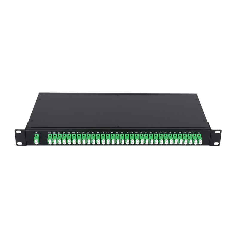 Het OEM 1U 19Inch 2x64 Rek zet LC-Vezel Optische PLC Splitser voor FTTx-Datacenter op