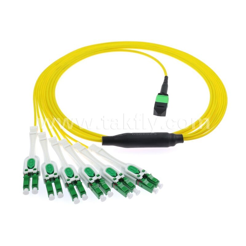 MPO/MTP Patchcord Fanout Uniboot LC Singlemode Breakout Glasvezelkabel voor Data Center Kabelen AI Telecom