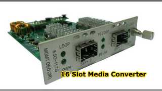 16-slots mediaconverterchassis voor rackmontage